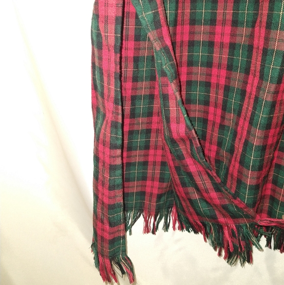 Red Tartan Plaid Sleeveless Dress Jumper - Picture 2 of 7